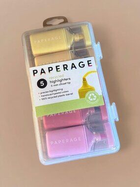 Paperage Warm Highlighters 5-Piece Set